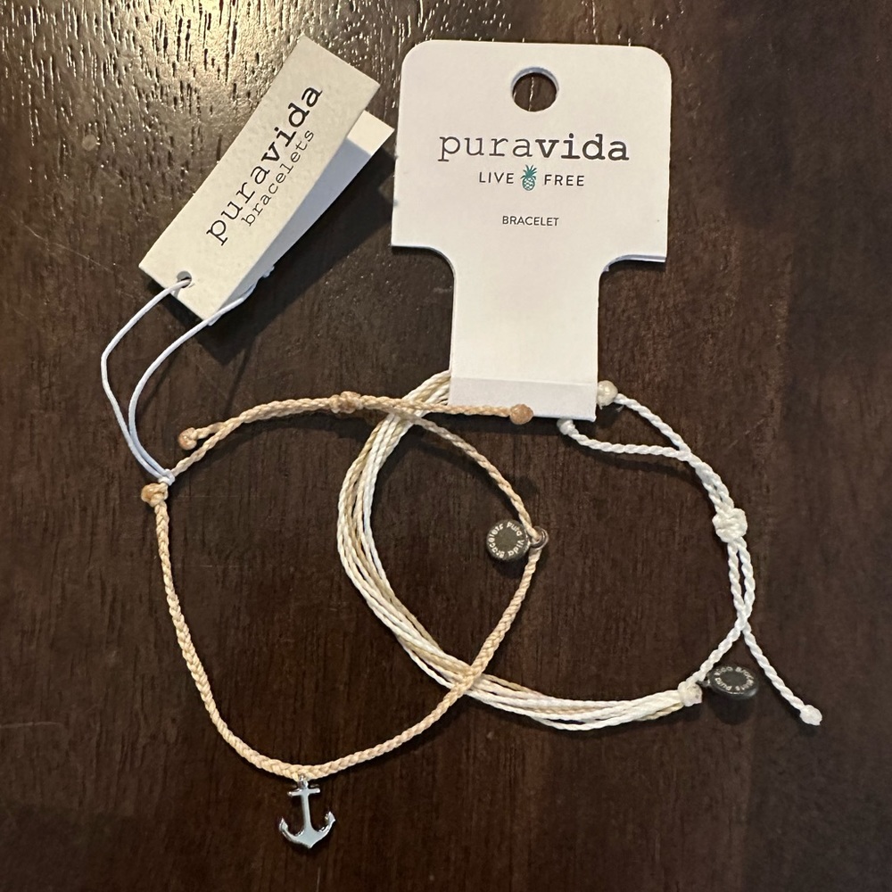BRAND NEW BUNDLE OF Pura Vida Anchor Bracelet and The Original in White …
